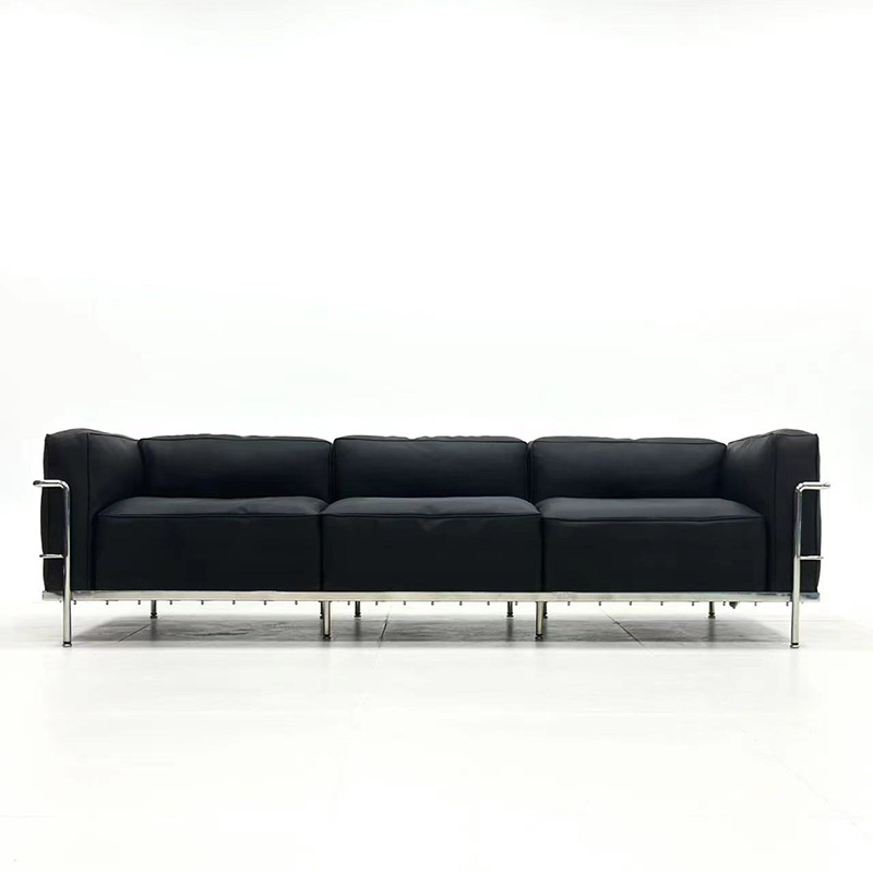 LC3sofa original re-grabado sofá de cuero auténtico sofá de diseño de estilo de casa pequeña línea recta sofá individual