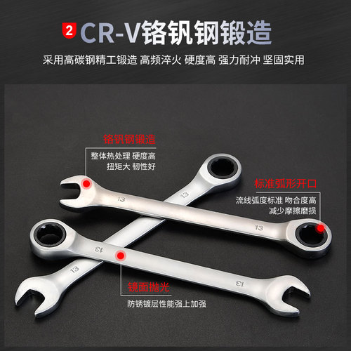 Tongjiang Double-Use Wrench Set with Plum Blossom Design: Comprehensive Ratchet and Plum Blossom Wrench Hardware Tools