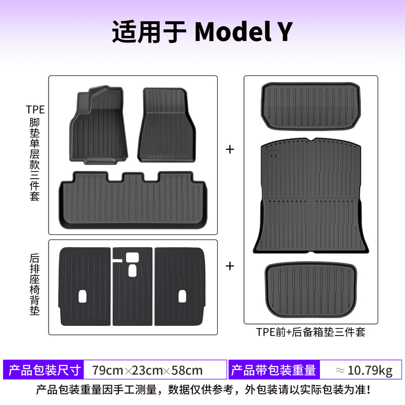 テスラの新しいモデル Y/3 フロアマット tpe のフロントとリアの準備コンパートメントテールボックスマットセット卸売代理店に適しています|undefined
