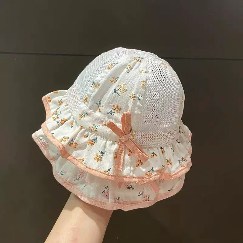 婴儿帽子夏季薄款婴幼儿女宝宝遮阳帽公主可爱可调节渔夫帽工厂