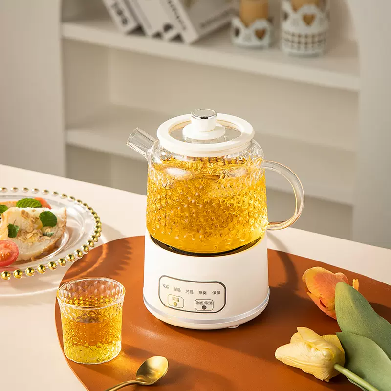 2025全玻璃养生壶0硅胶 养生杯煮茶分体花茶壶恒温水壶电热烧水壶