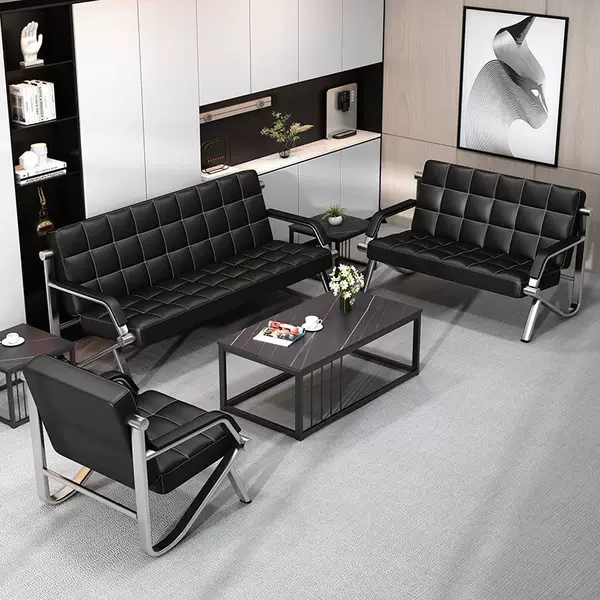 Office Minimalist Modern Sofa Row Chairs Home Three-Person Rest Sofa Coffee Table Long Chair Office Furniture Etc
