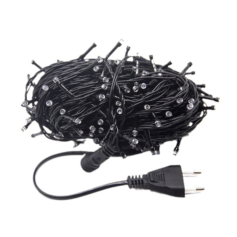 LED cadena de lámparas de línea negra con burbuja de luz de color parpadeante cadena de lámparas parpadeantes procesamiento de estrella de luz de Navidad iluminación de color