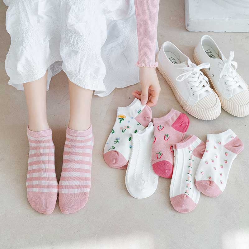 Ensemble De Chaussettes Bateau Sauvage Rose Fraise display picture 5