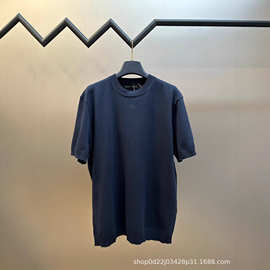 高版本F家26SS标志棉质圆领短袖针织衫简约百搭通勤男女同款T恤