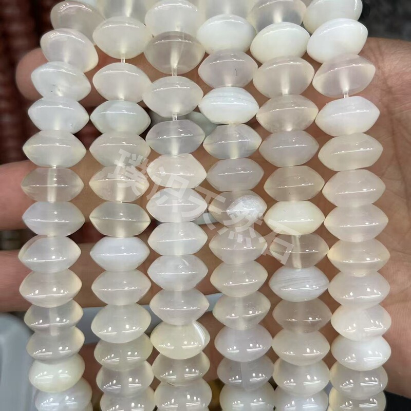 天然石水晶玛瑙6*12算盘尖珠飞碟小配珠diy饰品手串项链手链配件|undefined