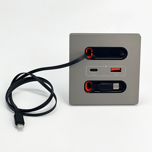 Wall switch socket PD20W fast charging with retractable data cable concealed wall multifunctional USB wall socket