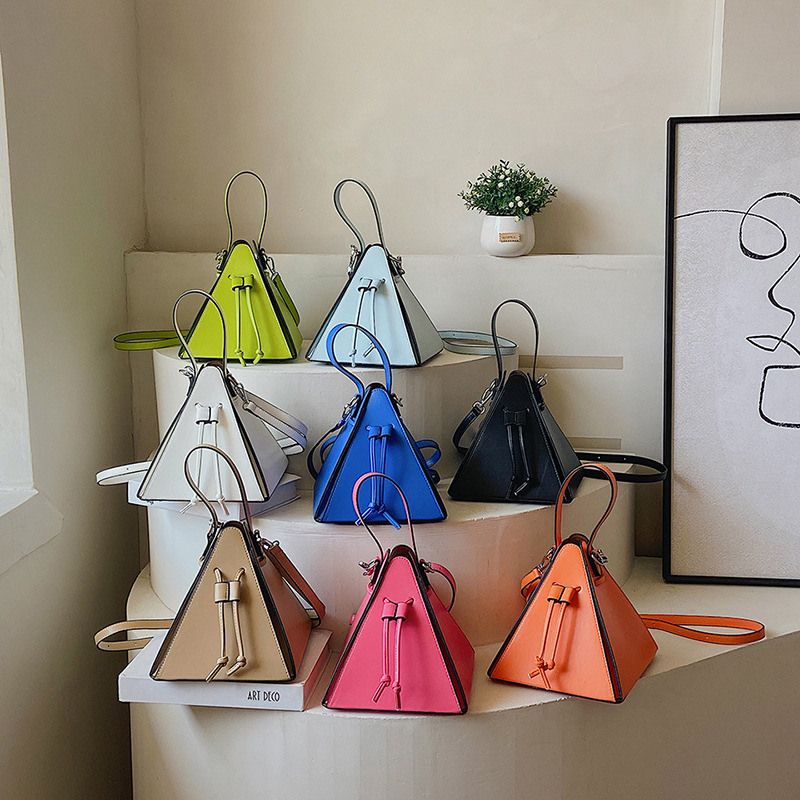 Cross-Border Portable Triangle Bag, Fashionable Candy Color, Personalized Design Shoulder Bag, Niche Triangle Three-Dimensional Crossbody Bag, Versatile