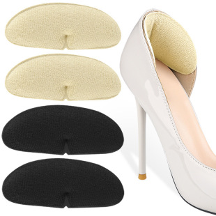 Sponge Thickened Heel Pads Half-Size Insoles Heel Pads Anti-Chafing High Heel Shoe Pads Towel Cloth Shoe Pads