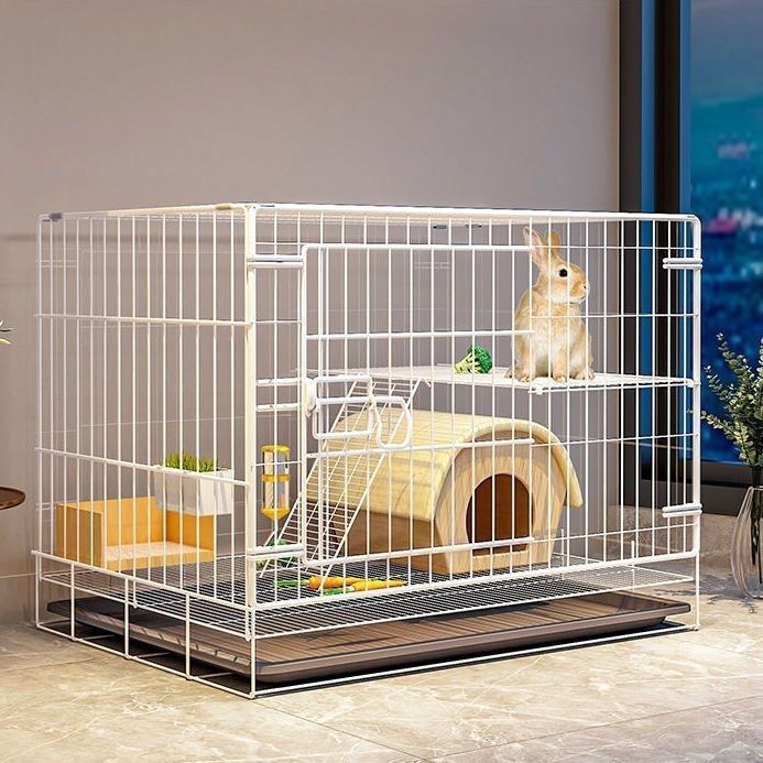 兔子笼带厕所室内小型宠物笼加密特大号家用荷兰猪笼子可折叠兔笼