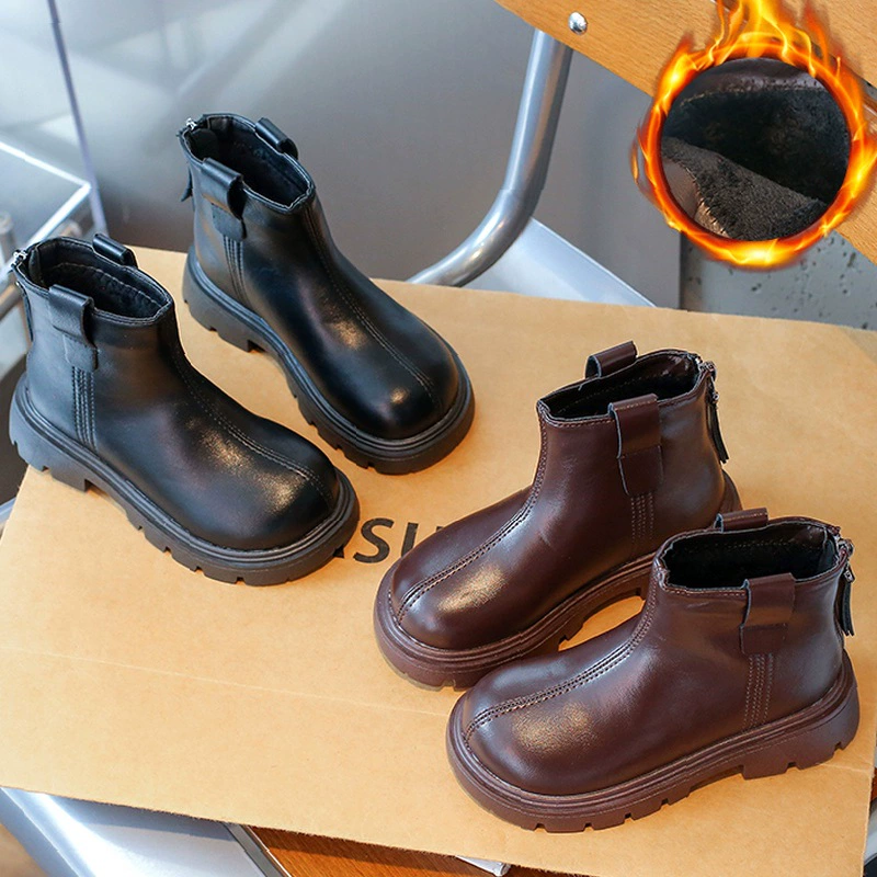 Martens, теплые ботинки, модная универсальная обувь на плоской подошве, средней длины