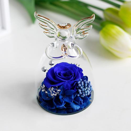 Mother's Day Gift Jewelry Box Gift Box Wholesale Valentine's Day Gift Rose Dried Flower Little Angel Everlasting Flower Finished Product