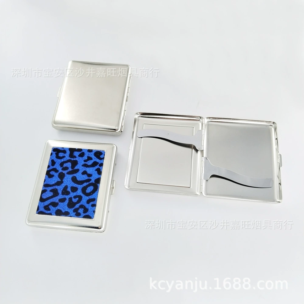 767 кожаный Леопардовый принт металлический изысканный портсигар 20 Пак Мода портсигар мужчины и женщины портативный стикер Кожаный Портсигар