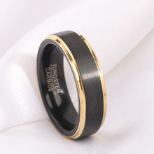 欧美跨境亚马逊新款4 6 8MM拉丝紫色不锈钢戒指简约时尚指环批发