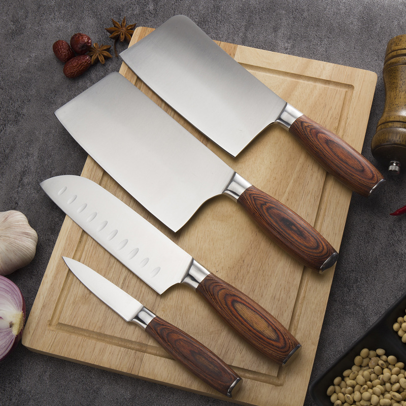 Cuchillo de frutas, mango de madera de color, cuchillo de acero inoxidable multipropósito, cuchillo de cocina afilado japonés, cuchillo de corte, cuchillo de cocina