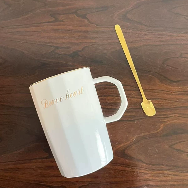 Gradient blue cup-come with spoon