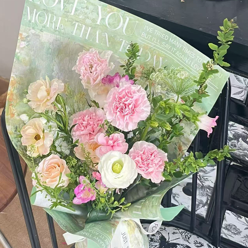 Hua Xiyu su serie de pintura al óleo de papel de envoltura de flores impresión retro diy regalo ramo de flores papel de envoltura de flores