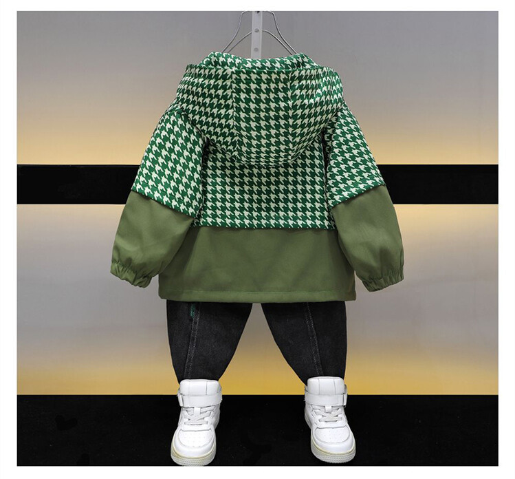 Boys' 2338 on coat 2023 Spring and Autumn new children's handsome hooded windbreaker baby clothes_voghion.com