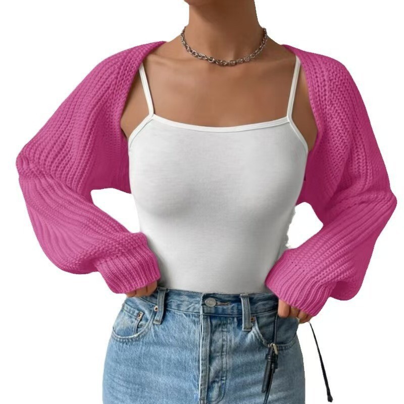 2025 Aliexpress Cross-Border Amazon European and American New Stylish Women's Ribbed Knit Cardigan with Long Sleeves and a Relaxed Fit