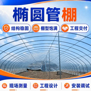 温室椭圆管棚一站式定制安装连栋花卉园林种植观光大棚钢架一体棚