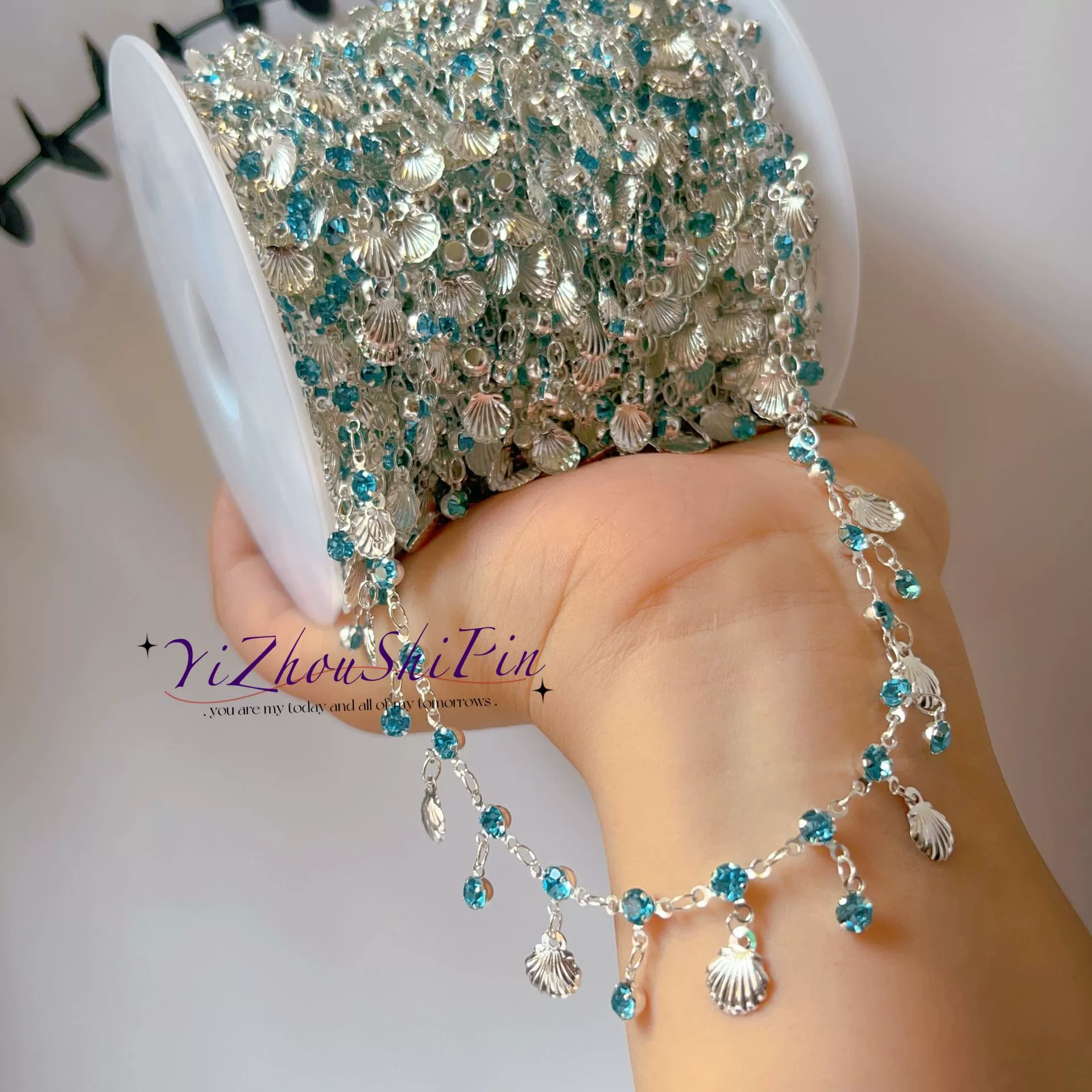 Chain, accessory handmade, copper Hanfu with tassels, DIY