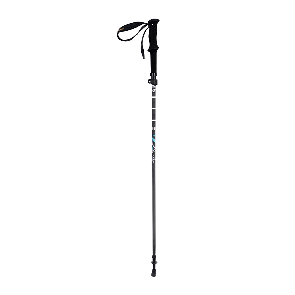 Bâton de trekking télescopique et pliable en 5 sections, en fibre de carbone 3K à tissage uni, pliable, antidérapant et portable._voghion.com