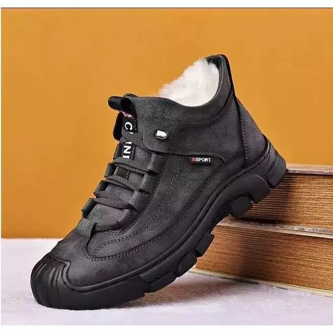 马丁靴男冬季加绒加厚高帮棉皮鞋男士真皮英伦防滑棉鞋保暖雪地靴