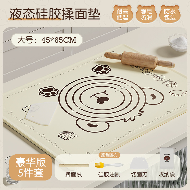 Nueva almohadilla para amasar de silicona de grado alimenticio, tabla de cortar para hornear en el hogar, almohadilla antideslizante de dibujos animados y almohadilla para fideos, fábrica al por mayor