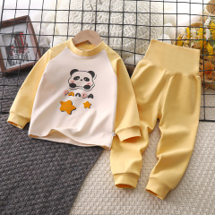 赤ちゃんの秋の服の秋のズボンのセットの徳の絨毯のパジャマの赤ちゃんの保温は厚い下着の男女の子供の高腰のお腹の家庭服を保護します。