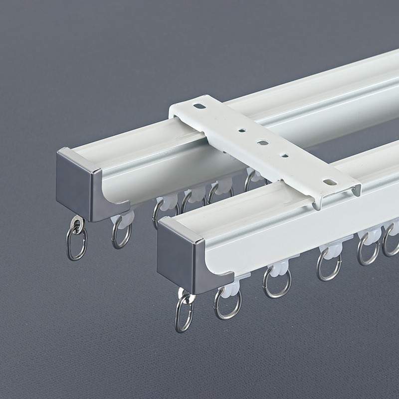 aleación de aluminio gruesa silenciosa cortina galvanizada rieles Roma barra de cortina lateral monorril deslizante Keqiao al por mayor rieles recto