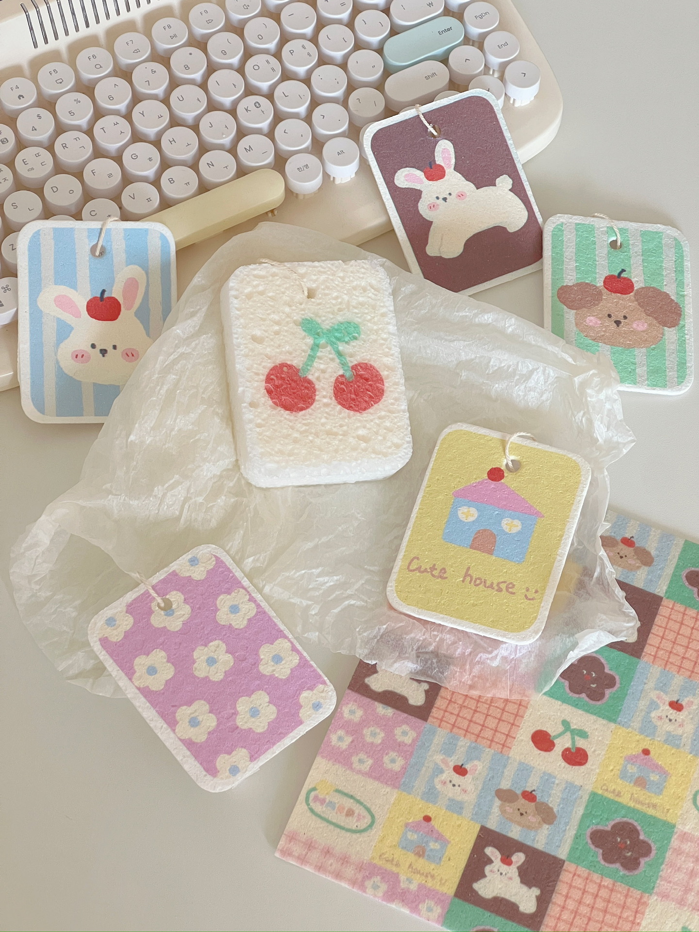 7g Weight Cleaning Cloths Kitchen and drinking utensils 1 Piece Quantity wood fiber Material Animal Pattern Unisex Gender Cute Style Cute Animal Wood Fiber Cleaning Cloths 1 Piece 5