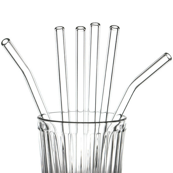 Transparent glass straw
