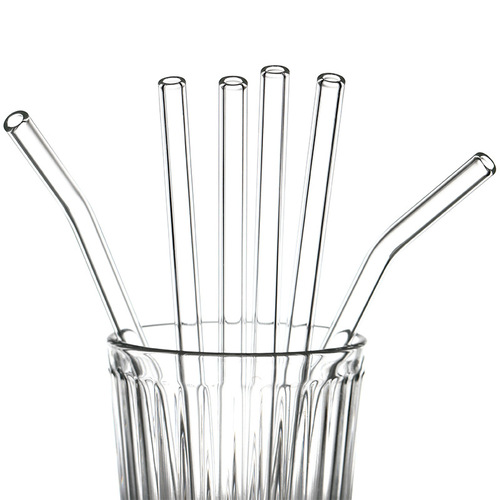 High borosilicate transparent glass straws heat-resistant and durable set anti-lipstick non-disposable pregnant women's juice drinking straw cleaning
