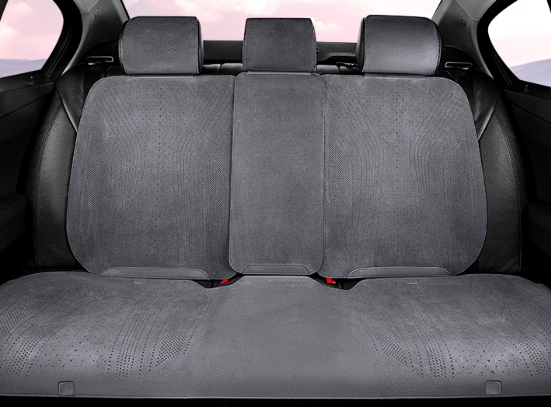 Summer single-seat car seat cushion universal four-season ventilated and breathable thin suede car half-pack small waist seat cushion