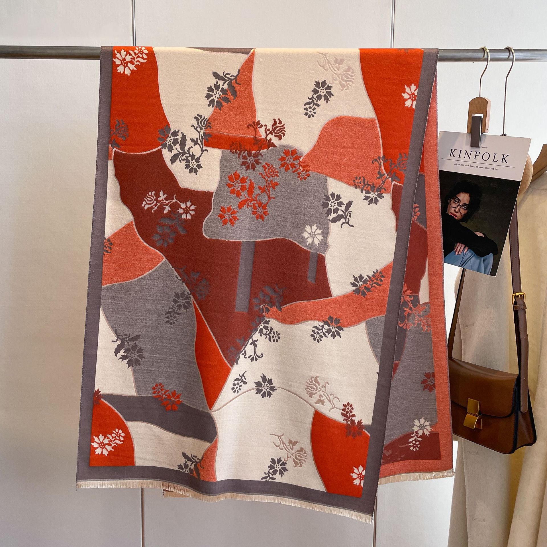 2023 nuevo estilo coreano decorativo de doble uso chal exterior de moda de Cachemira larga de doble cara gruesa bufanda caliente para las mujeres