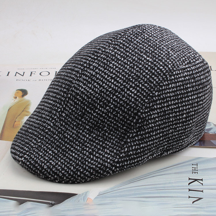 Otoño y invierno gorra de lengua de pato gran placas de la boina de la cabeza gorra de hombre de mediana edad gorra abuelo gorra de invierno