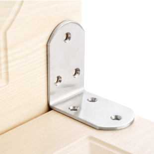 Stainless steel angle code L-shaped code angle iron bracket fixing piece semicircle thickened right angle furniture hardware fittings connecting piece