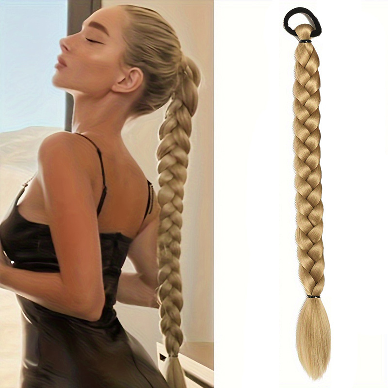 European and American Women's Synthetic Fiber Large Braids, Dreadlocks, Ponytail Braids, Ponytail Hair Extensions, Three-Strand Braids, Dropshipping European and American Women's Synthetic Fiber Large Braids, Dreadlocks, Ponytail Braids, Ponytail Hair Extensions, Three-Strand Braids, Dropshipping