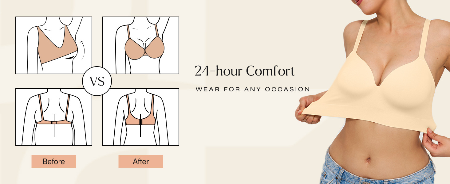 push up bras for women with seamless design wireless bra with lift t-shirt friendly