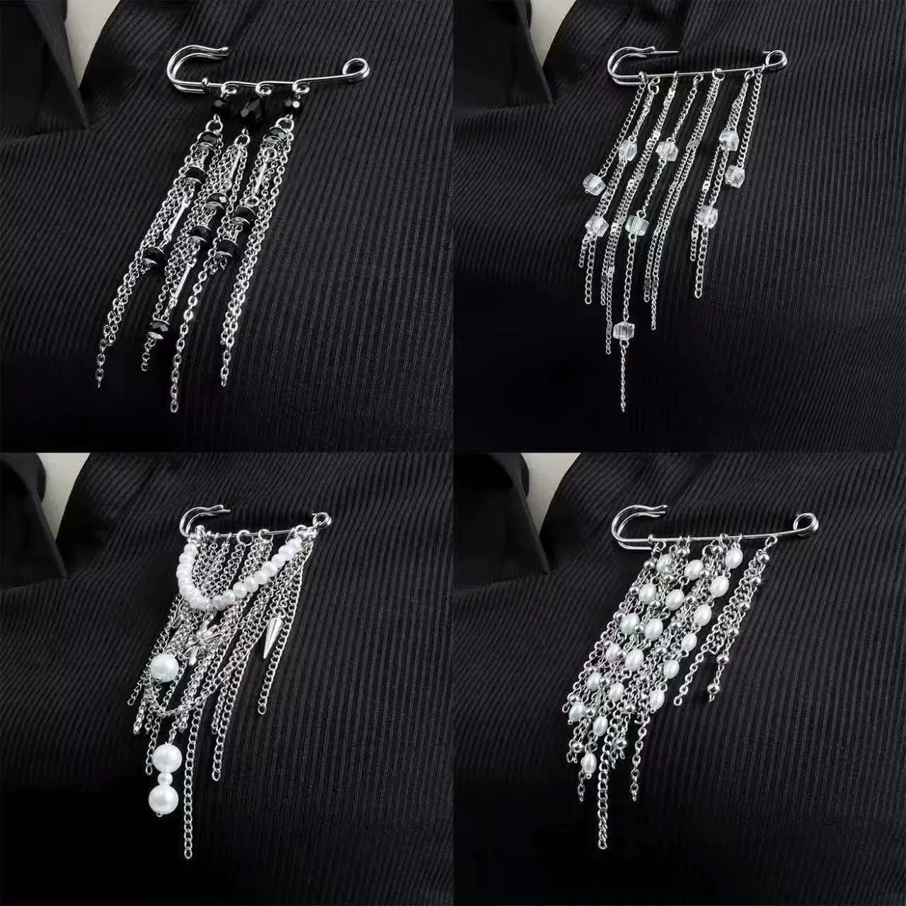 欧美跨境饰品时尚流苏元素胸针衣饰女 ins功能性收腰固定别针配饰