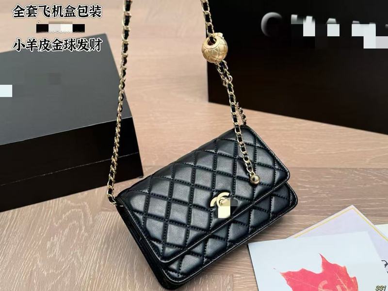 包包女高级感时尚百搭菱格链条小方包小金球单肩女包小香风斜挎包|undefined