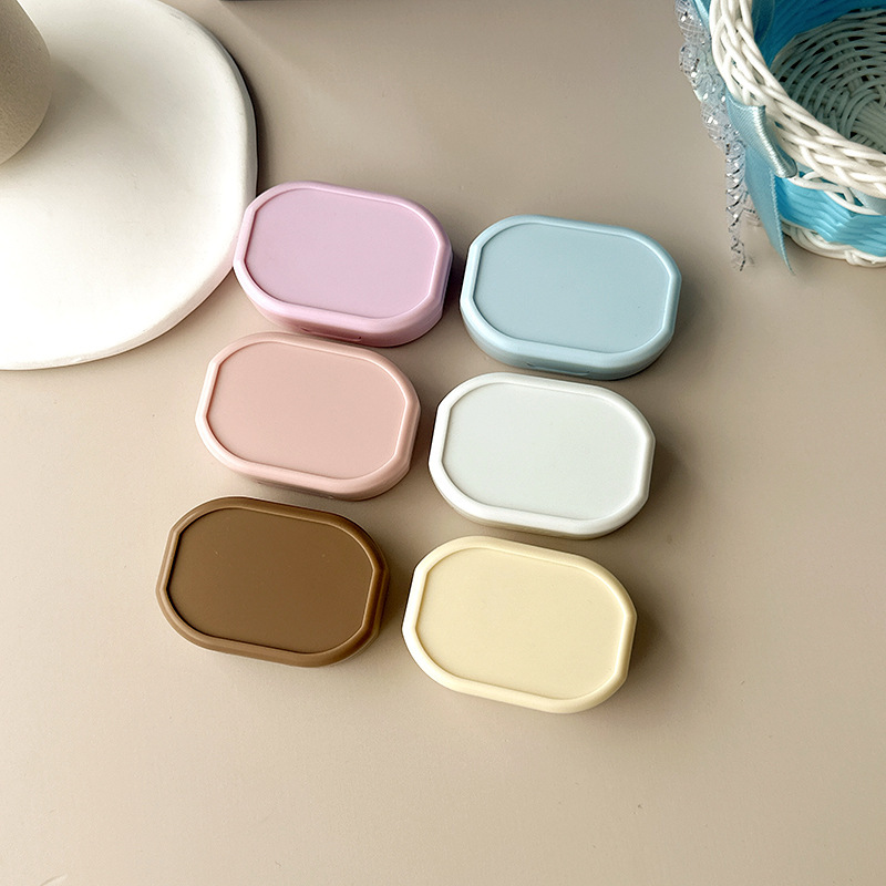 Simple portable Morandi contact lens box cute pupil box Korean glasses box niche couple box