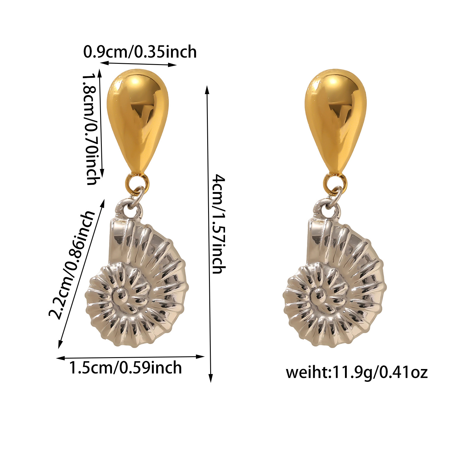 8g Weight Titanium Steel Ear Needle Material Drop Earrings Classification 1 Pair Quantity Holiday, Daily Occasion Titanium Steel Material Starfish Pattern All Seasons Season Women's Gender Plating Design Vacation, Classic Style Style 1 Pair Vacation Classic Style Starfish Plating Titanium Steel Drop Earrings 7
