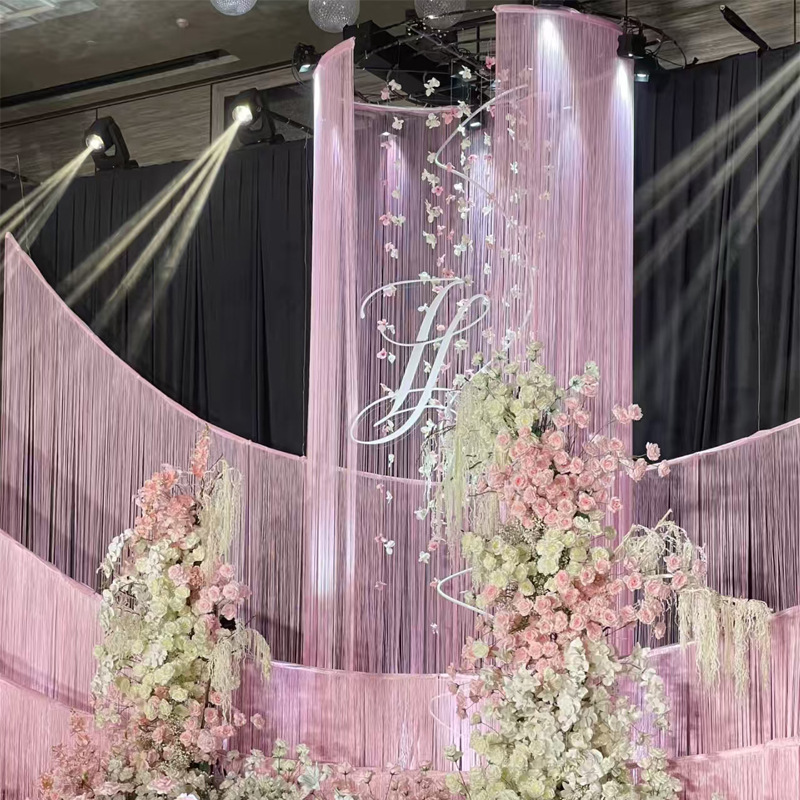 Extended Wedding String Curtains, Romantic Decorative String Curtains, Wedding Venue Decoration Backdrop Curtains, Available in Various Colors