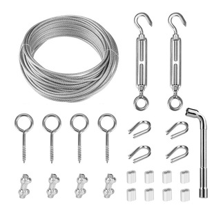 Wire tensioner kit 304 stainless steel pvc cable wire rope coated garden guardrail chicken heart ring