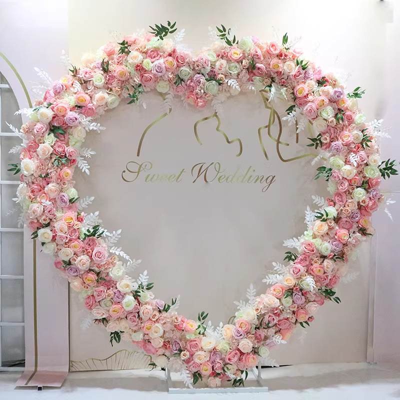 国境を越えた結婚式のフラワーアレンジメントハート型アーチ鉄ラック厚みのある棚屋外結婚式バルーンパーティーパーティー外国貿易直販|undefined