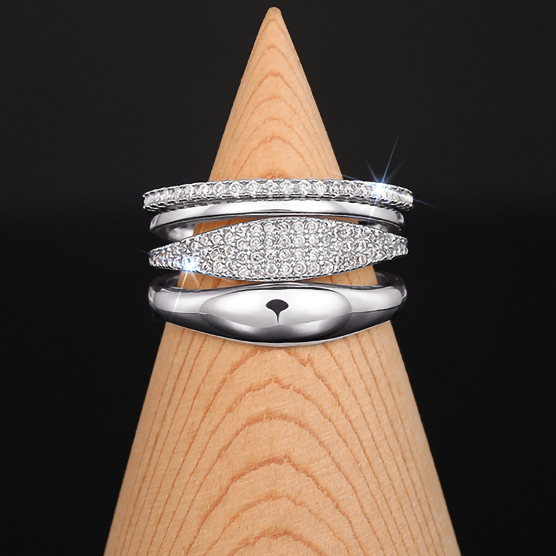 8g Weight Zircon Inlay Material Rings Classification 10, 6 Ring Size 1 Piece Quantity Casual, Shopping Occasion Copper Material Geometric Pattern All Seasons Season Women's Gender Elegant, Vintage Style Style Wholesale Jewelry Elegant Vintage Style Geometric Copper Zircon Rings 2