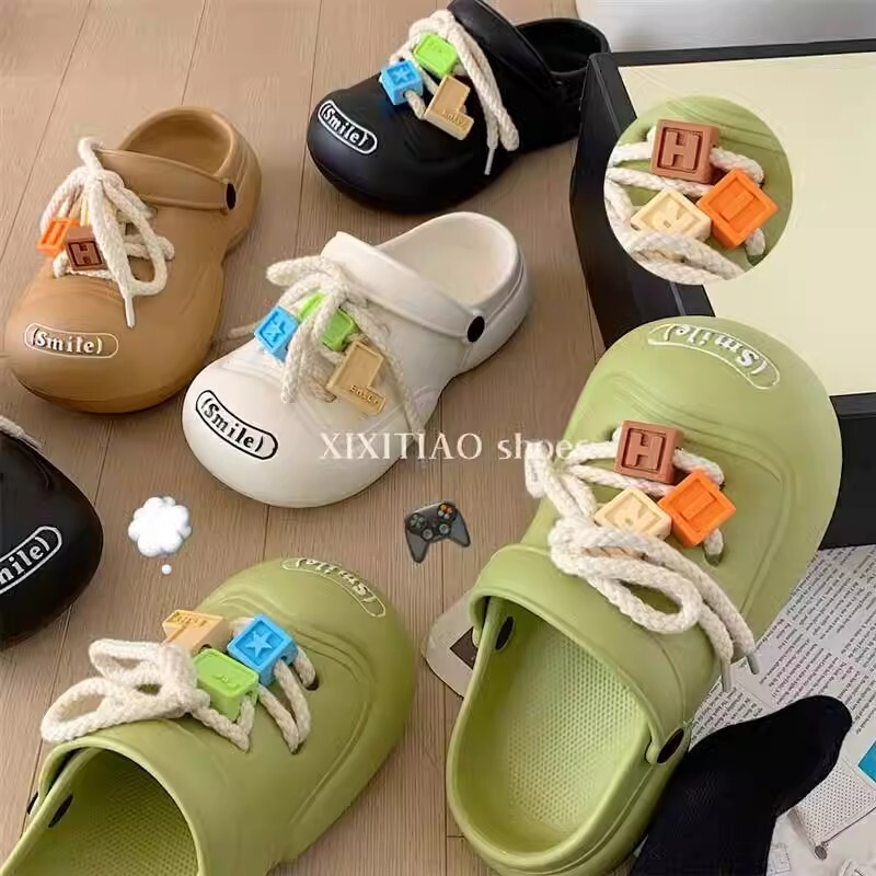 Summer High-value Cave Shoes Men's and Women's Personality Trendy Fashion Couples Outfit Street Style Creative Lace-up Beach Sandals