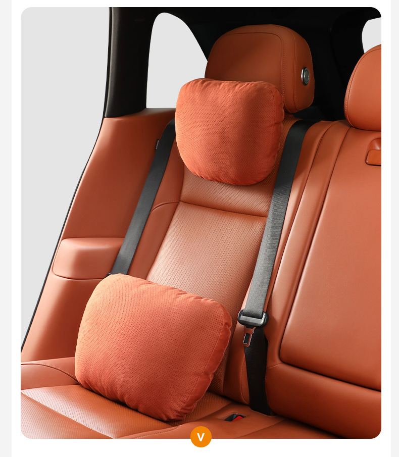 Carefully Selected High-End Car Headrest and Lumbar Support, Dupont Bio-Velvet All-Season Neck Pillow, Suede Seat Cushion