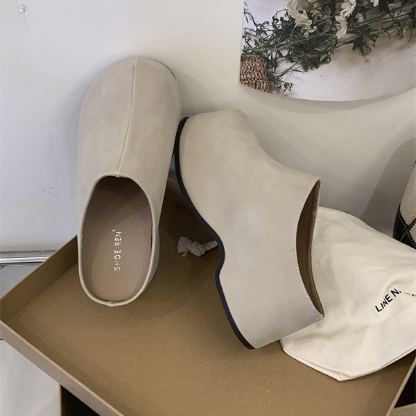 Women's Slip-On Birkenstock-Style Shoes with a 8cm Hidden Heel, Closed-Toe, for Petite Individuals, Suitable for Outdoor Wear, New Spring/Summer 2026 Collection, Thick-Soled Women's Slip-On Birkenstock-Style Shoes with a 8cm Hidden Heel, Closed-Toe, for Petite Individuals, Suitable for Outdoor Wear, New Spring/Summer 2026 Collection, Thick-Soled